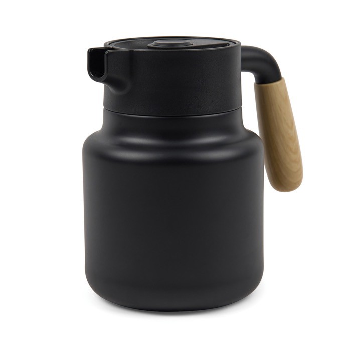 Jarra térmica de acero inoxidable reciclado con tapa antigoteo 1,2L color negro Jarra térmica de acero inoxidable reciclado con tapa antigoteo 1,2L color negro