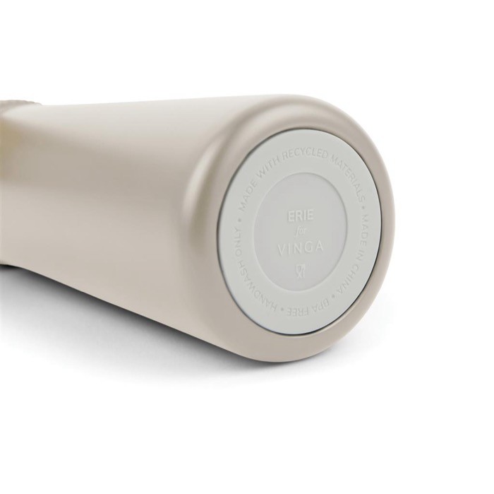 Botella térmica de acero inoxidable reciclado en forma cónica 450ml color gris segunda vista Botella térmica de acero inoxidable reciclado en forma cónica 450ml color gris segunda vista