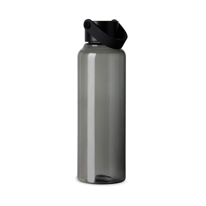 Botella RPET de diseño minimalista con tapa de acero y asa 550ml color negro tercera vista