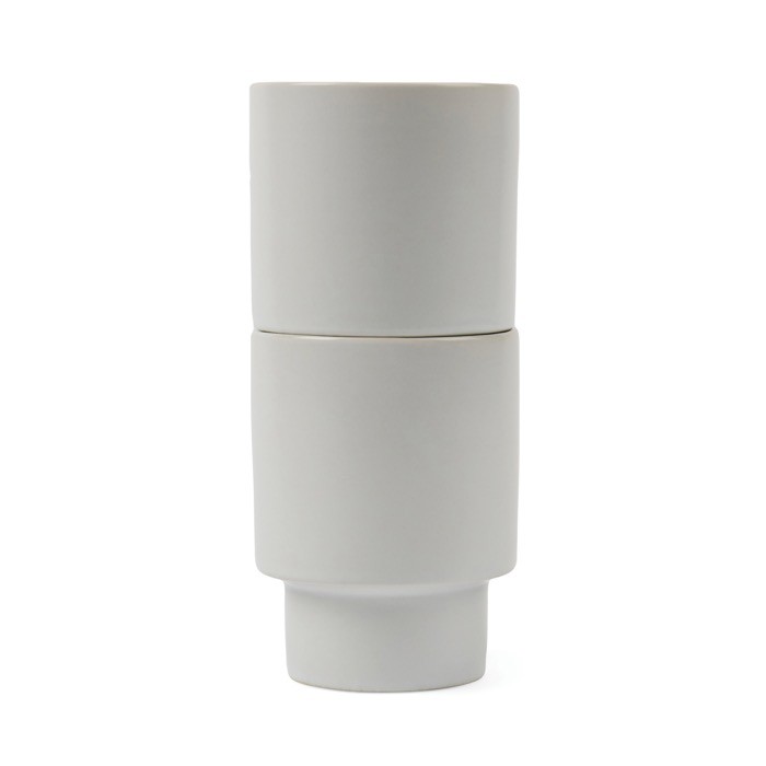 Taza de arcilla reciclada de diseño escandinavo de 300ml color blanco roto segunda vista