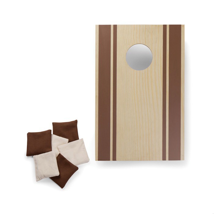 Juego Cornhole de madera con bolsas ideal para el aire libre color marrón segunda vista Juego Cornhole de madera con bolsas ideal para el aire libre color marrón segunda vista