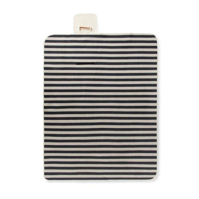 Manta de picnic en felpa y algodón color negro segunda vista Manta de picnic en felpa y algodón color negro segunda vista