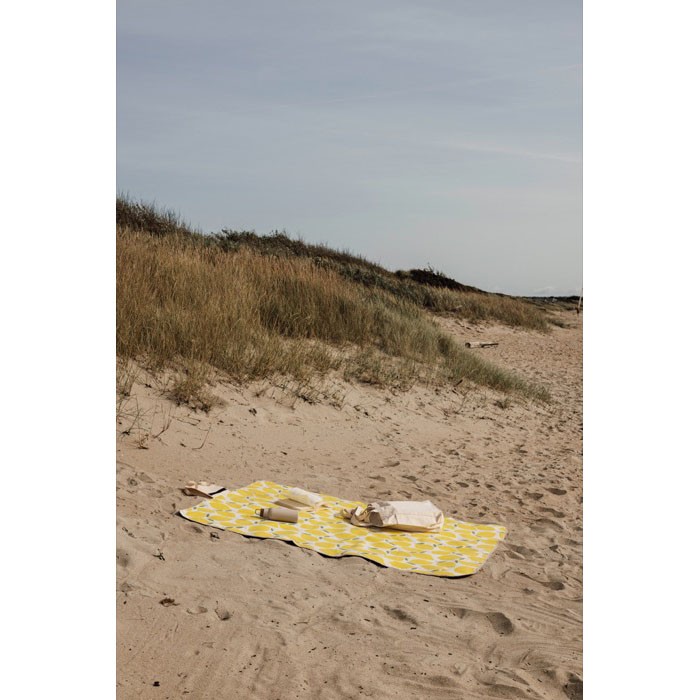 Manta pícnic de poliéster con diseño plegable fácil de llevar color amarillo Manta pícnic de poliéster con diseño plegable fácil de llevar color amarillo