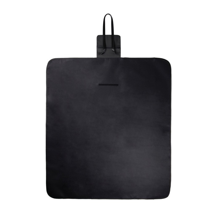 Manta de pícnic en poliéster reciclado con forro polar impermeable color negro segunda vista