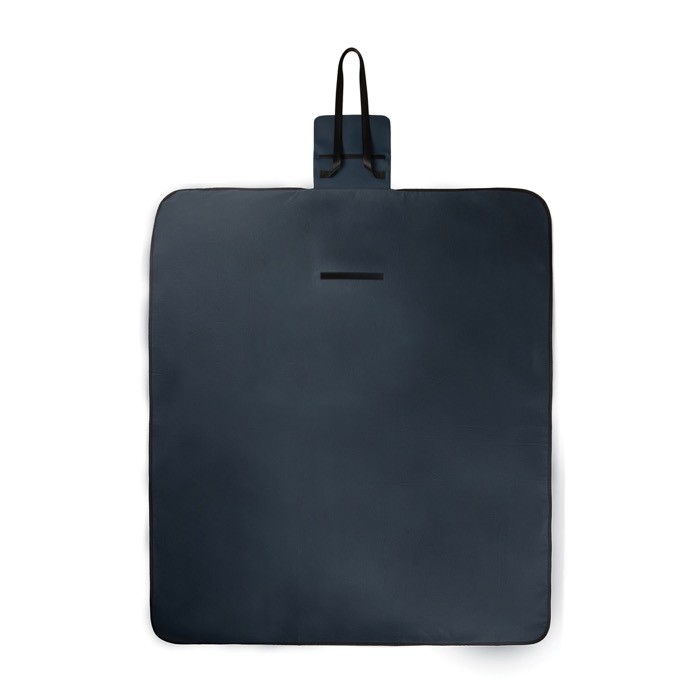 Manta de pícnic en poliéster reciclado con forro polar impermeable color azul marino segunda vista