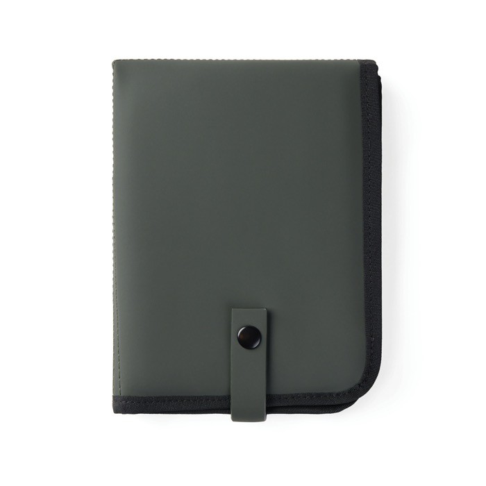 Cojín portátil reciclado con cierre a presión y diseño plegable color verde