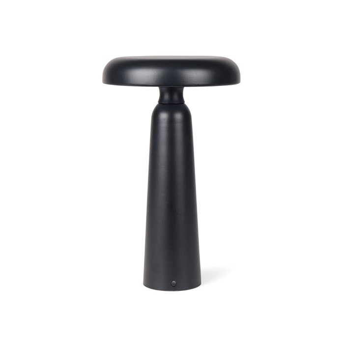 Lámpara de mesa reciclada con luz cálida y blanca regulable por tacto color negro