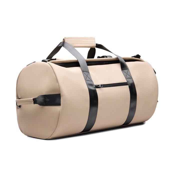 Mochila de fin de semana en poliéster reciclado con asas dobles 35L color marfil segunda vista