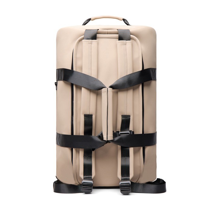 Mochila de fin de semana en poliéster reciclado con asas dobles 35L color marfil tercera vista