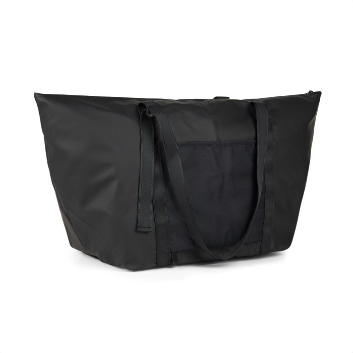 Bolsa de fin de semana de poliéster reciclado con funda para carro color negro tercera vista Bolsa de fin de semana de poliéster reciclado con funda para carro color negro tercera vista