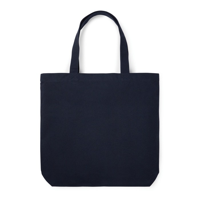 Bolsa de lona reciclada multiusos con asas largas 400 g/m2 color azul marino Bolsa de lona reciclada multiusos con asas largas 400 g/m2 color azul marino