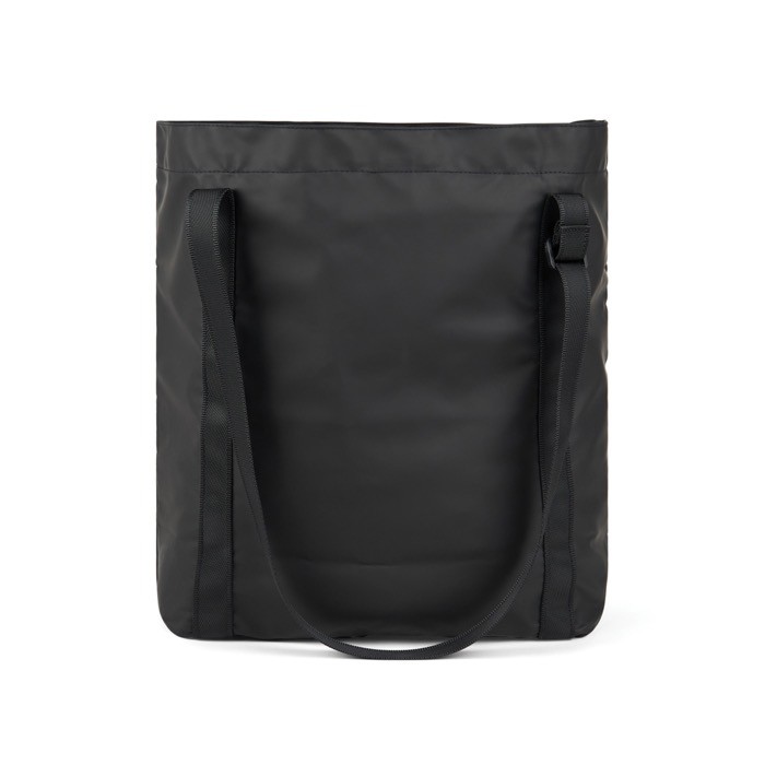 Bolsa tote ecológica con diseño elegante minimalista y asa color negro segunda vista Bolsa tote ecológica con diseño elegante minimalista y asa color negro segunda vista