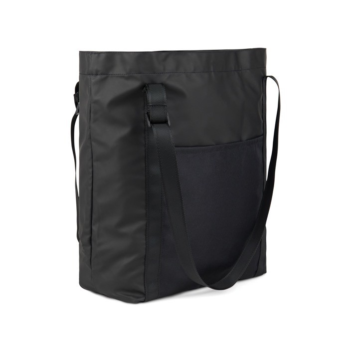 Bolsa tote ecológica con diseño elegante minimalista y asa color negro tercera vista Bolsa tote ecológica con diseño elegante minimalista y asa color negro tercera vista