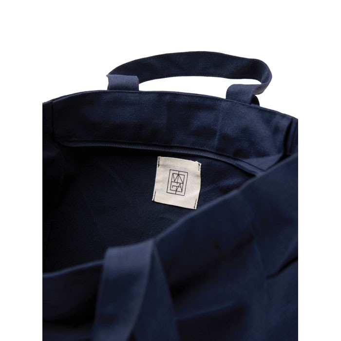 Bolsa con cremallera de lona reciclada con un peso de 400 g/m2 color azul marino tercera vista Bolsa con cremallera de lona reciclada con un peso de 400 g/m2 color azul marino tercera vista