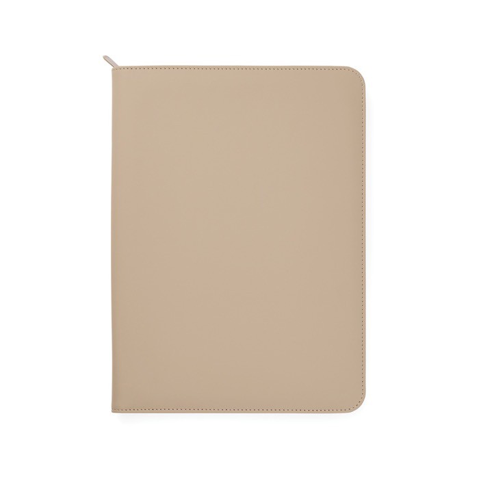 Portafolio eco con portabolígrafos y bolsillos A4 hojas a rayas color marfil tercera vista Portafolio eco con portabolígrafos y bolsillos A4 hojas a rayas color marfil tercera vista