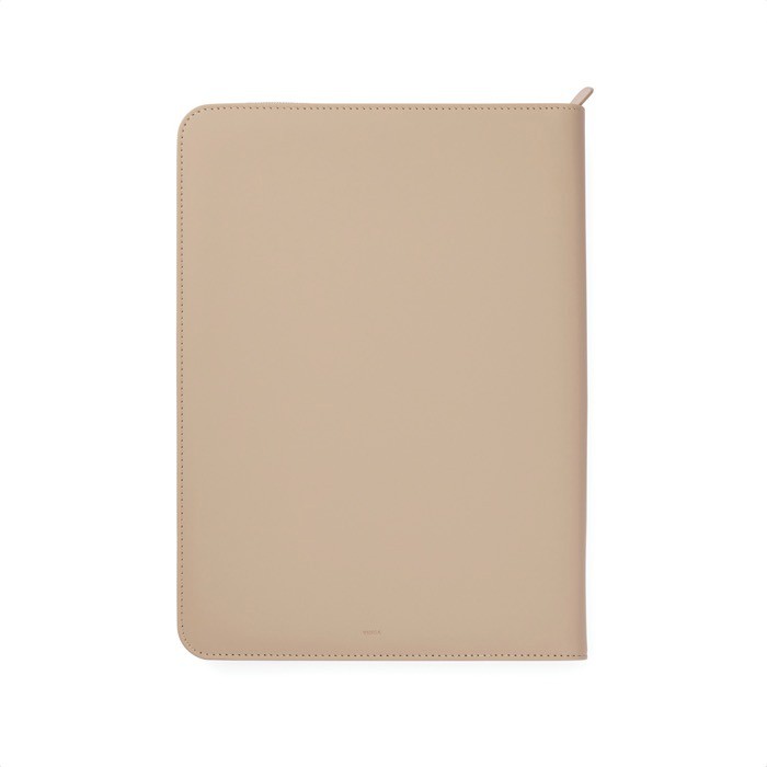 Portafolio eco con portabolígrafos y bolsillos A4 hojas a rayas color marfil cuarta vista Portafolio eco con portabolígrafos y bolsillos A4 hojas a rayas color marfil cuarta vista