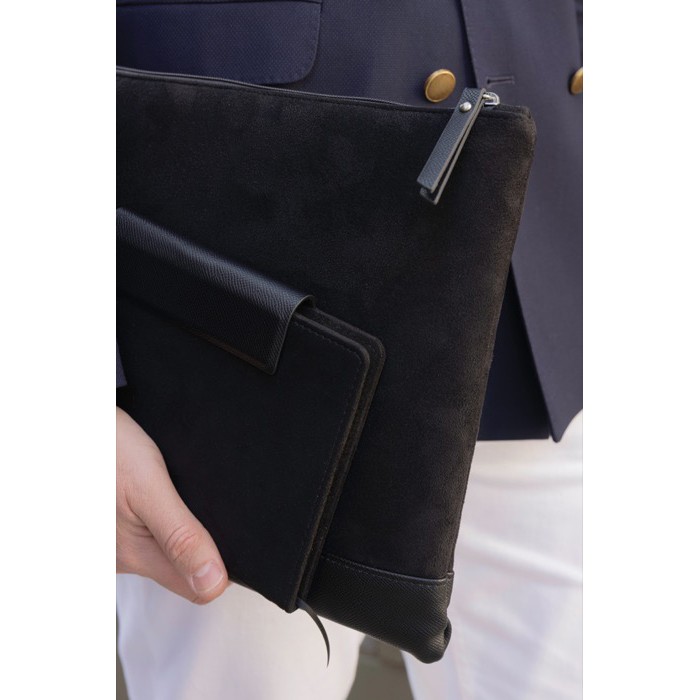 Cuaderno en piel reciclada con diseño elegante A5 hojas a rayas color negro