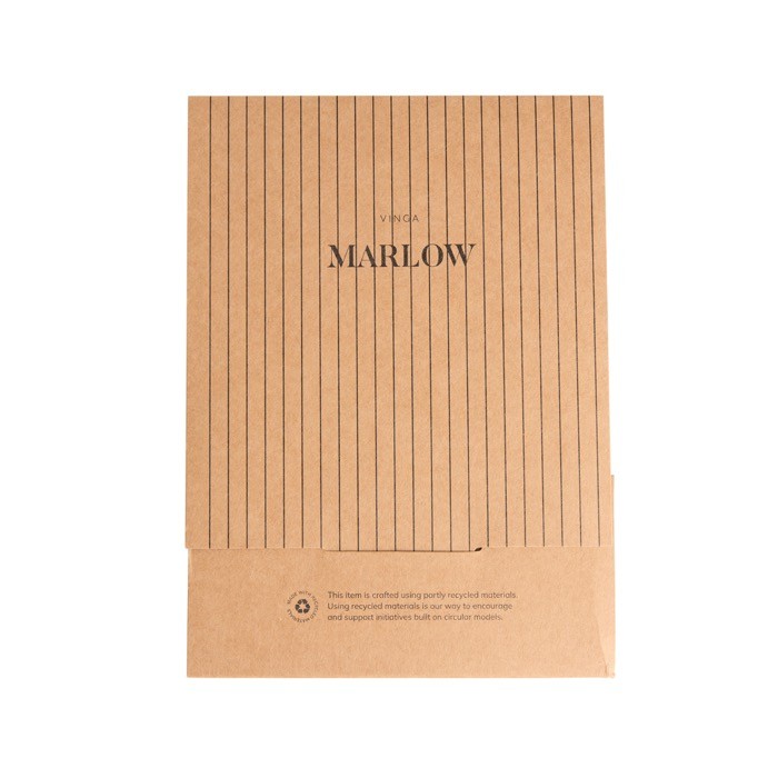 Cuaderno en piel reciclada con diseño elegante A5 hojas a rayas color negro vista con caja