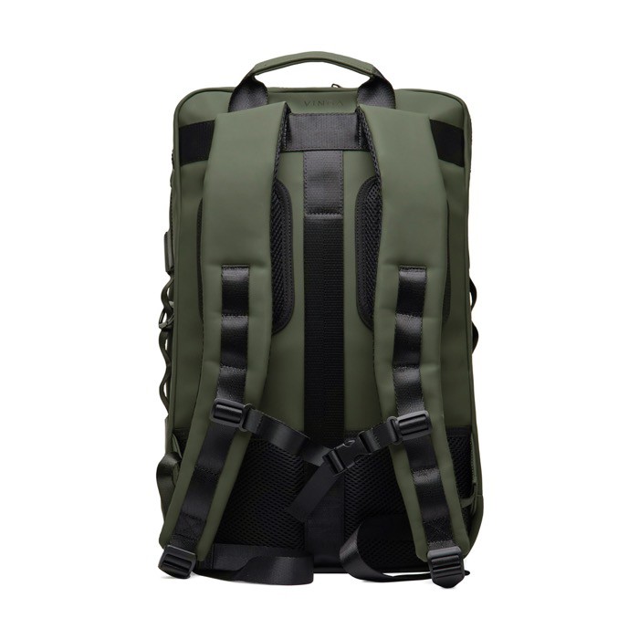Mochila explorer ecológica con correa de viaje para PC 15,6” color verde tercera vista