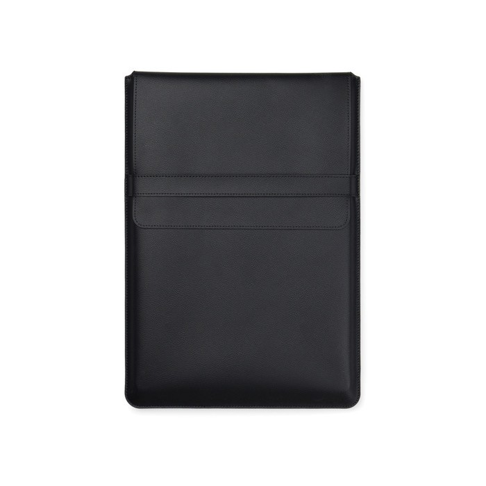 Funda para portátil de cuero sintético y poliéster con cierre 16” color negro