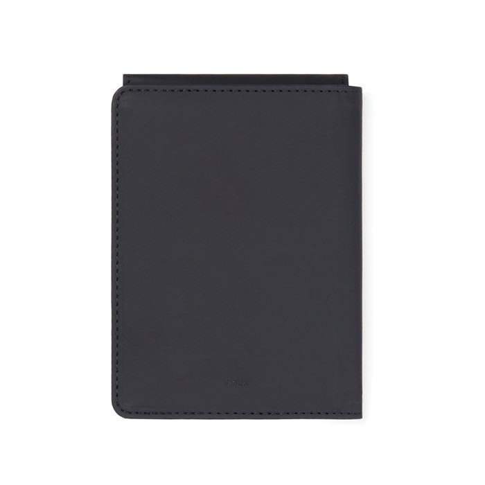 Funda de pasaporte y tarjetas de cuero sintético con protección RFID color negro