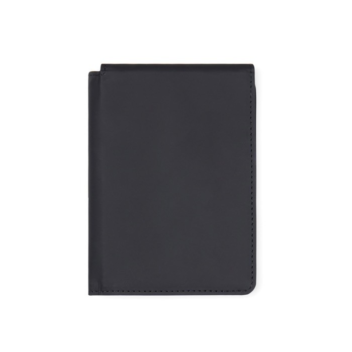 Funda de pasaporte y tarjetas de cuero sintético con protección RFID color negro cuarta vista