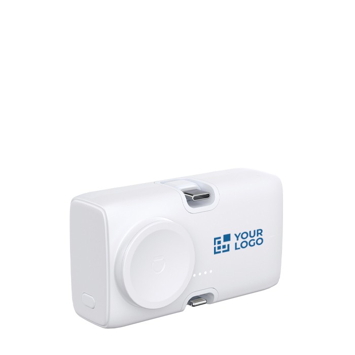 Cargador para reloj y varios dispositivos con potencia de 20W color blanco vista de impresión