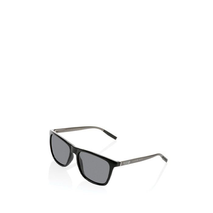 Gafas eco de sol polarizadas con protección UV400 Swiss Peak color negro vista de impresión