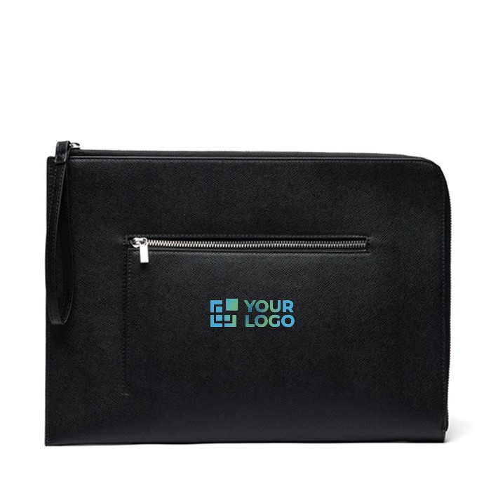 Funda reciclada para PC con diseño elegante y acceso rápido 16” color negro vista de impresión