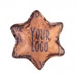 Chocolate en forma de estrella en embalaje individual personalizable 4g color bronce