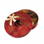 Corona de navidad con 5 tipos de dulces de chocolate y frutos secos color mezcla de sabores quinta vista