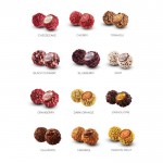 Cofre de 16 trufas decoradas rellenas de varios sabores gourmet color blanco sexta vista