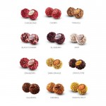 Cofre de 16 trufas decoradas rellenas de varios sabores gourmet color blanco sexta vista