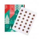 Calendario de Adviento con bombones de chocolate navideños A4 color blanco cuarta vista