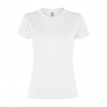 Camiseta de mujer de manga corta en poliéster reciclado 100 g/m2 Roly Direct Slam color blanco segunda vista