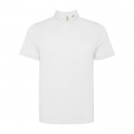 Polo técnico de poliéster reciclado manga corta 125 g/m2 Roly Direct Tormo color blanco segunda vista