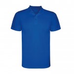 Polo técnico de poliéster piqué de manga corta 150 g/m2 Roly Direct Monzha color azul real segunda vista