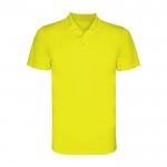 Polo técnico de poliéster piqué de manga corta 150 g/m2 Roly Direct Monzha color amarillo fluorescente segunda vista