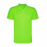 Polo técnico de poliéster piqué de manga corta 150 g/m2 Roly Direct Monzha color verde lima segunda vista