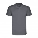 Polo técnico de poliéster piqué de manga corta 150 g/m2 Roly Direct Monzha color gris topo segunda vista