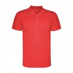 Polo técnico de poliéster piqué de manga corta 150 g/m2 Roly Direct Monzha color rojo segunda vista