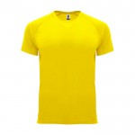 Camiseta técnica manga corta tejido control dry 135 g/m2 Roly Direct Bahrain color amarillo segunda vista