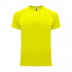 Camiseta técnica manga corta tejido control dry 135 g/m2 Roly Direct Bahrain color amarillo fluorescente segunda vista