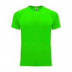 Camiseta técnica manga corta tejido control dry 135 g/m2 Roly Direct Bahrain color verde fluorescente segunda vista