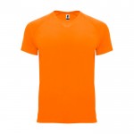 Camiseta técnica manga corta tejido control dry 135 g/m2 Roly Direct Bahrain color naranja fluorescente segunda vista
