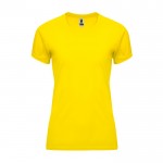Camiseta técnica entallada de poliéster para mujer 135 g/m2 Roly Direct Bahrain color amarillo segunda vista