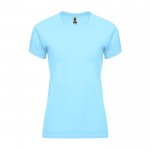 Camiseta técnica entallada de poliéster para mujer 135 g/m2 Roly Direct Bahrain color azul claro segunda vista