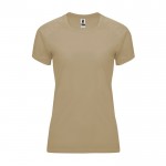 Camiseta técnica entallada de poliéster para mujer 135 g/m2 Roly Direct Bahrain color arena segunda vista