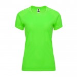 Camiseta técnica entallada de poliéster para mujer 135 g/m2 Roly Direct Bahrain color verde fluorescente segunda vista