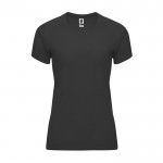 Camiseta técnica entallada de poliéster para mujer 135 g/m2 Roly Direct Bahrain color gris topo segunda vista